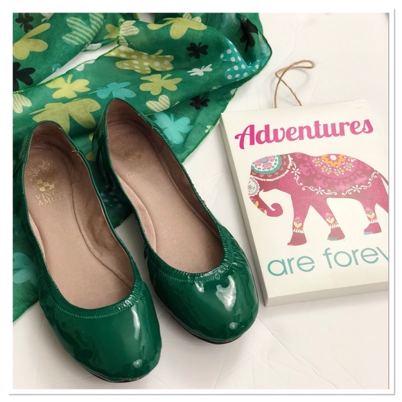 Vince Camuto Shoes - Vince Camuto Emerald Green Ellen Flats leather